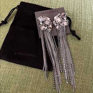 All Saints Silver Geometric Earrings